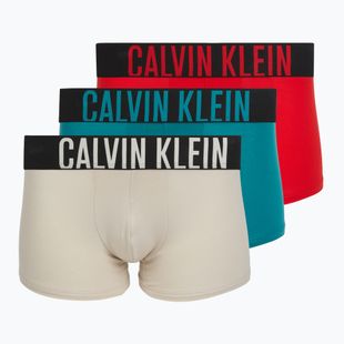 Boxeri bărbătești Calvin Klein 000NB3608A Trunk 3 perechi oatmeal/aged redwood/bright turquoi