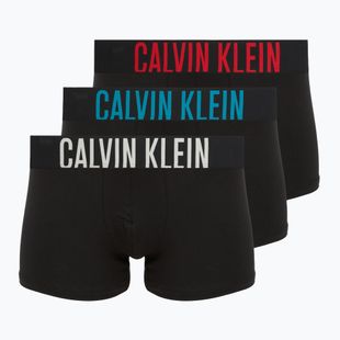 Boxeri Calvin Klein 000NB3609A Boxer Brief 3 perechi black w/oatmeal logo/black w/age