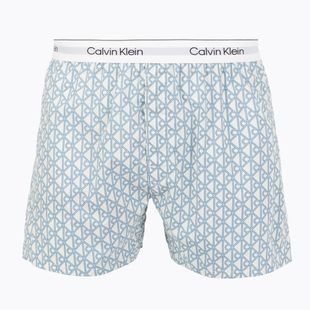 Boxeri Calvin Klein LV00NM2831 Boxer Trad icon cotton emblem chalk/gulf blue