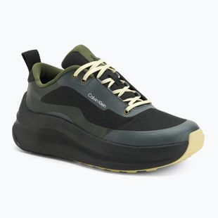 Încălțăminte pentru bărbați Calvin Klein YM0YM01456 Chunky Runner Lace Up Mix Aop black/medieval forest/coal/lime