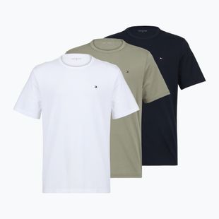 Tricou pentru bărbați Tommy Hilfiger Cotton Short 3 pack navy blue/utility sage/white