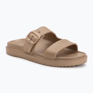 Papuci pentru femei Tommy Hilfiger Double Strap Sandal Pearl safari canvas pearlized