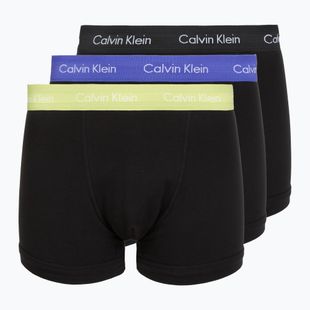 Boxeri pentru bărbați Calvin Klein 0000U2662G Trunk 3 perechi black in green bloom wb/black in da
