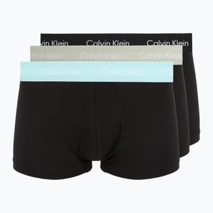 Boxeri pentru bărbați Calvin Klein 0000U2664G Low Rise Trunk 3 pairs black in plume wb/ black in misty sag