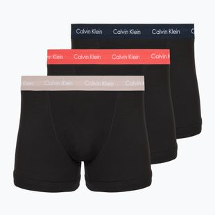 Boxeri pentru bărbați Calvin Klein 0000U2662G Trunk 3 perechi black in green bloom wb/black in da