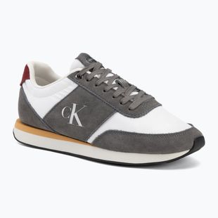 Încălțăminte pentru bărbați Calvin Klein HM0HM02212 Retro Runner Bans Leather Suede granite gray/white/rhubarb