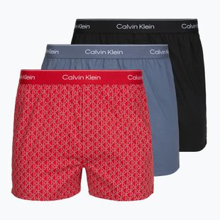 Boxeri pentru bărbați Calvin Klein LV00NB4727 Boxer Slim black/prep emblem goji berry/grisai