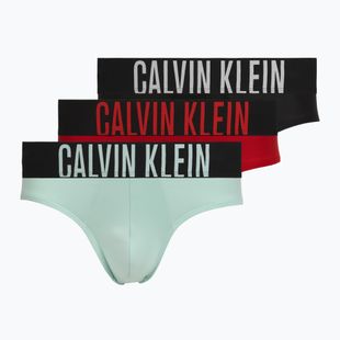 Slipuri pentru bărbați Calvin Klein 000NB3610A Hip Brief black/goji berry/aqua blue