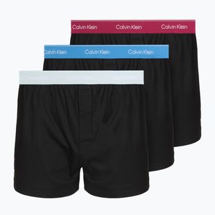 Boxeri pentru bărbați Calvin Klein LV00NB4267 Boxer Slim black bodies w/ poseidon blue/plein