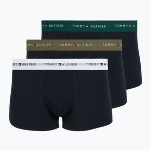 Boxeri pentru bărbați Tommy Hilfiger Trunk WB 3 pack nb//white/orna green/utility olive