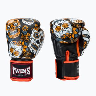 Mănuși de box Twins Special Fancy FBGVL3-53 Skull orange/black
