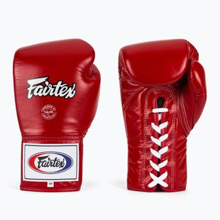 Fairtex Pro Competition Mănuși de box cu degetul blocat din piele roșu