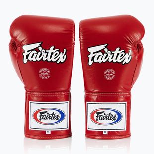Fairtex Pro Competition Mănuși de box cu degetul blocat din piele roșu