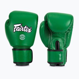Mănuși de box Fairtex Real Leather Boxing green