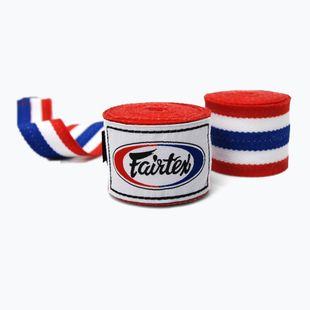 Fairtex Handwraps bandaje de box 300 cm roșu / alb / albastru