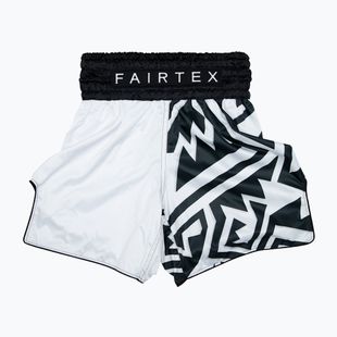 Pantaloni scurți de box Fairtex Boxing BT2003 "Monochrome" white/black