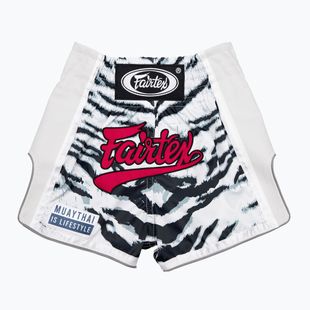 Pantaloni scurți de box pentru copii Fairtex BSK2103 "White Tiger" alb