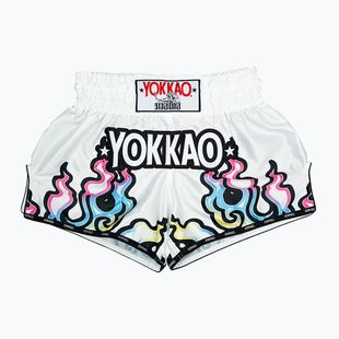 Pantaloni scurți de antrenament pentru bărbați YOKKAO Flames CarbonFit white