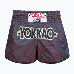 Pantaloni scurți de antrenament pentru bărbați YOKKAO Lunar Muay Thai iridescent blue grey