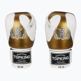 Mănuși de box Top King Muay Thai Empower white/gold