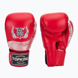 Mănuși de box Top King Muay Thai Power Snake red/silver