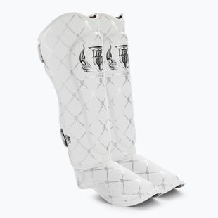 Apărători de tibie Top King Chain Semi Leather white/silver