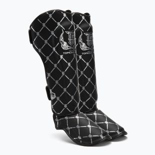 Apărători de tibie Top King Chain Semi Leather black/silver