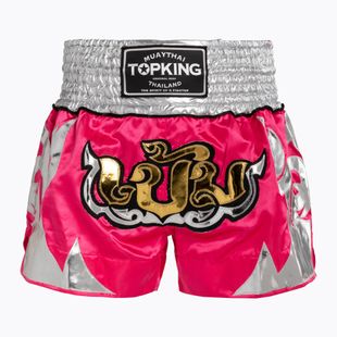 Pantaloni scurți de antrenament Top King Thai Boxing pink/white