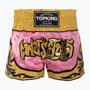 Pantaloni scurți de antrenament Top King Thai Boxing pink/gold