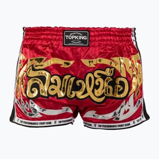 Pantaloni scurți de antrenament Top King Retro Muaythai maroon/gold