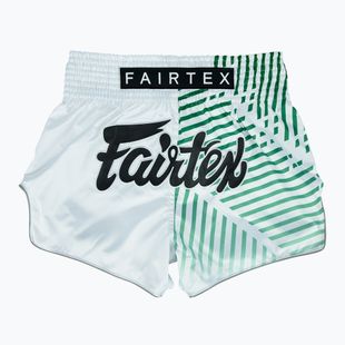 Pantaloni scurți de antrenament Fairtex Muay Thai BS1923 "Racer" alb