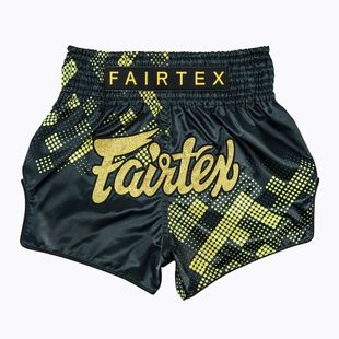Pantaloni scurți de antrenament Fairtex Muay Thai S1931 Heart of Gold black/gold