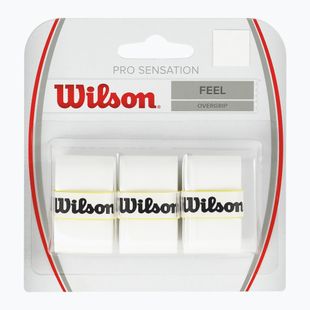 Învelișuri pentru rachetă de tenis Wilson Pro Overgrip Sensation 3 buc. white