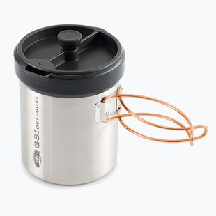 GSI Outdoors Glacier Personal Javapress 711 ml Cafea de călătorie din oțel inoxidabil Glacier Personal Javapress 711 ml