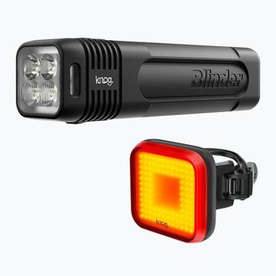 Set de faruri de bicicletă Knog Blinder Pro 900/Blinder Square gri