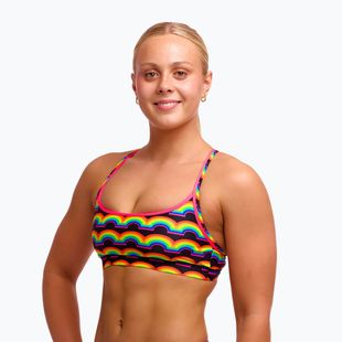 Top costum de baie Funkita Sports Top rainbowie