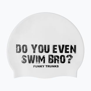 Cască înot Funky Trunks Silicone white swim bro