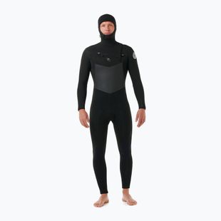 Costum de înot pentru bărbați Rip Curl Dawn Patrol Hooded 6/4 mm Chest Zip black