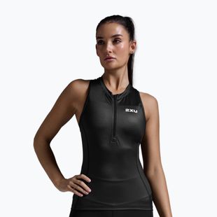 Tank top de ciclism pentru femei 2XU Core Tri Tank black/white
