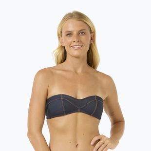 Partea de sus a costumului de baie Rip Curl Dalias Denim Bandeau denim blue