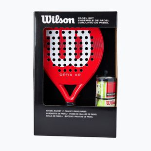 Rachetă de padel + 3 mingi Wilson Optix XP Padel Kit Box red