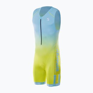Combinezon de triatlon pentru bărbați Synergy Elite Sleeveless Trisuit mint/yellow