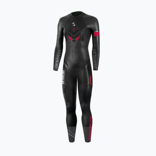 Costum de neopren de triatlon pentru femei Synergy Adrenaline Full Sleeve 5 mm black/red