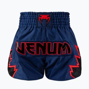 Pantaloni scurți de antrenament pentru bărbați Venum Inferno Muay Thai albastru regal/roșu/negru