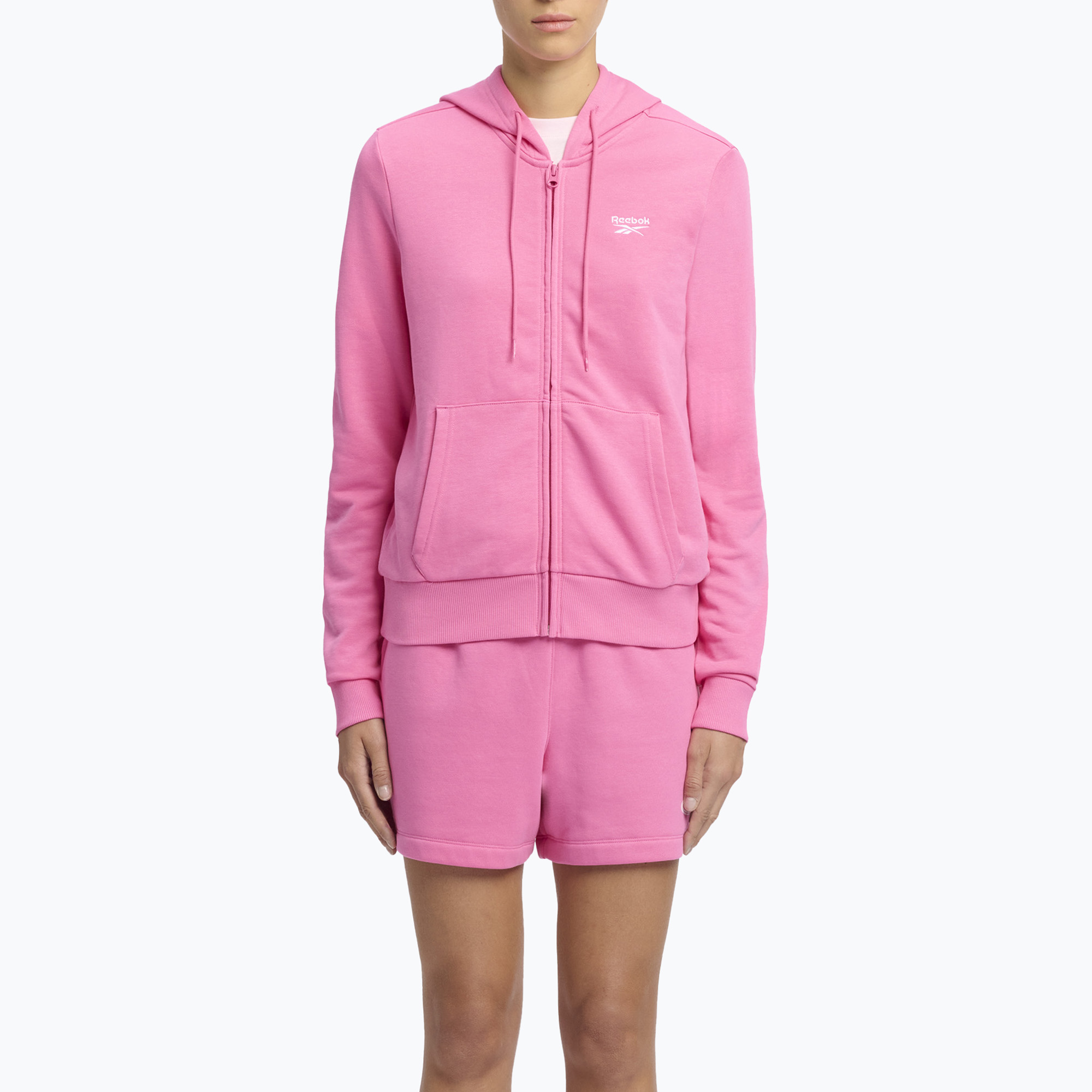 Bluză pentru femei Reebok Small Logo French Terry FZ true pink (Small Logo French Terry FZ 100215179)