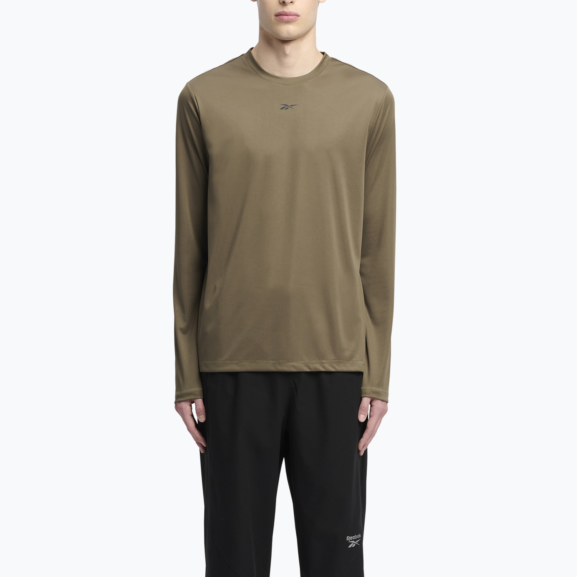 Longsleeve pentru bărbați Reebok Id Train Tech Tee army green (Id Train Tech Tee 100216544)