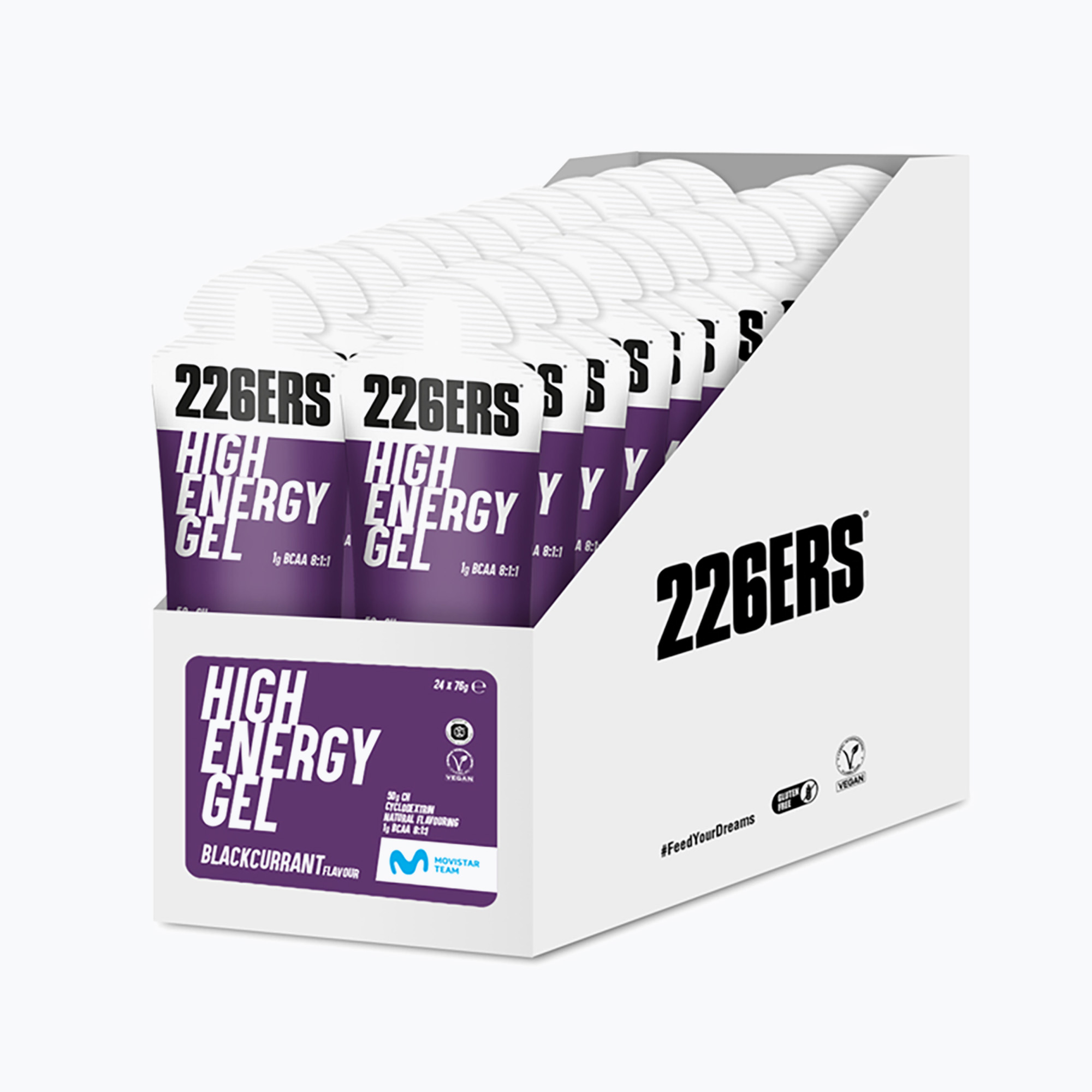 Set de geluri energetice 226ERS High Energy BCAA 24 szt. x 76 g coacăze negre