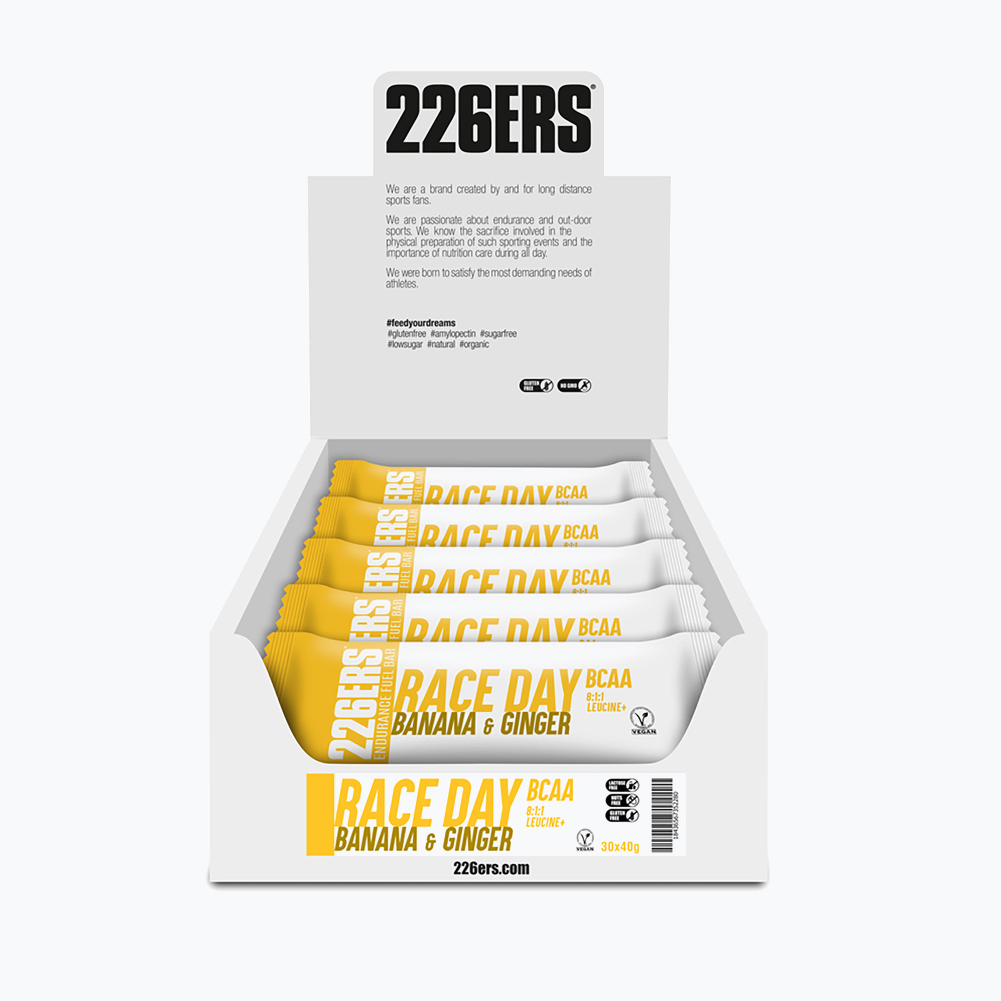 Set de batoane energetice 226ERS BCAAs Race Day 30 szt. x 40 g banan/imbir