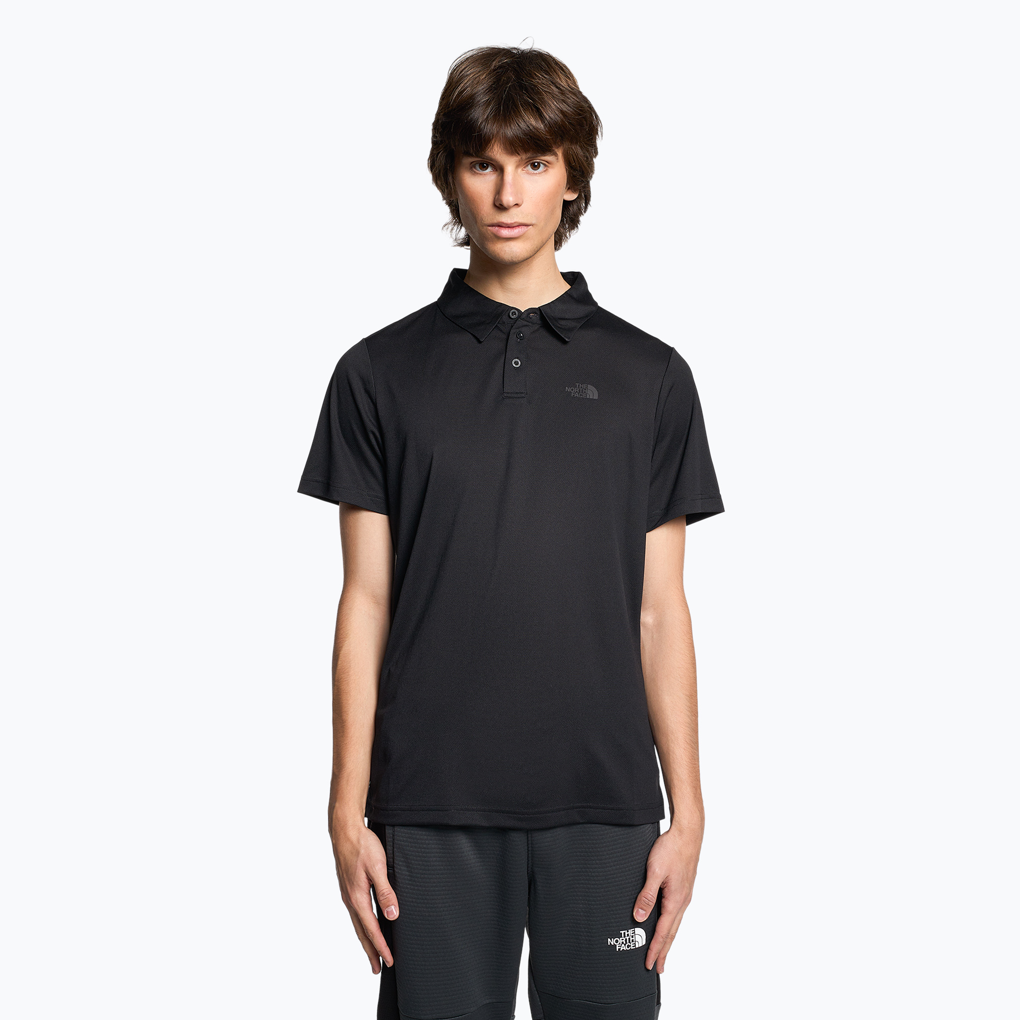 Tricou de trekking pentru bărbați The North Face Tanken Polo negru NF0A2WAZ (Tanken Polo NF0A2WAZ)