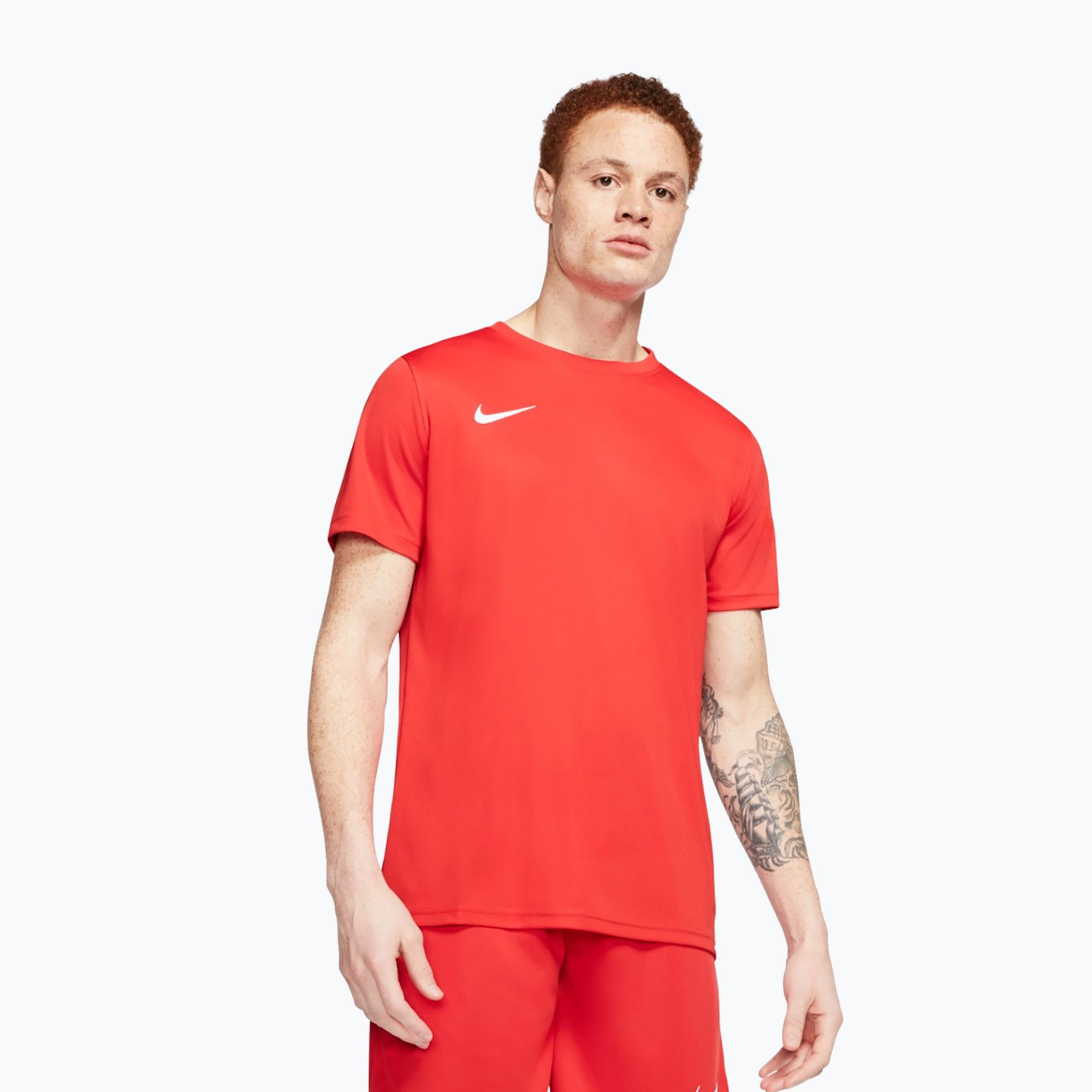 Tricou de fotbal pentru bărbați Nike Dry-Fit Park VII roșu universitar / alb (Dri-Fit Park VII BV6708)